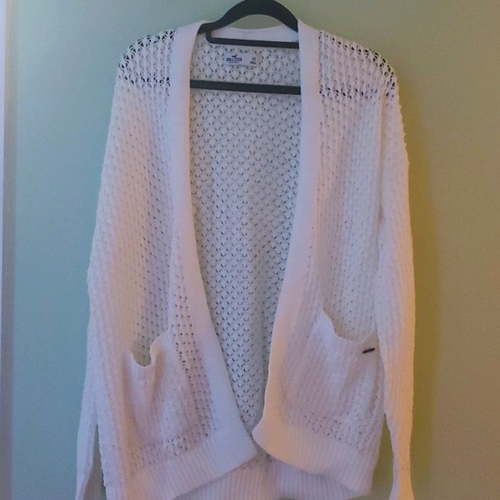 White Knit Open Cardigan